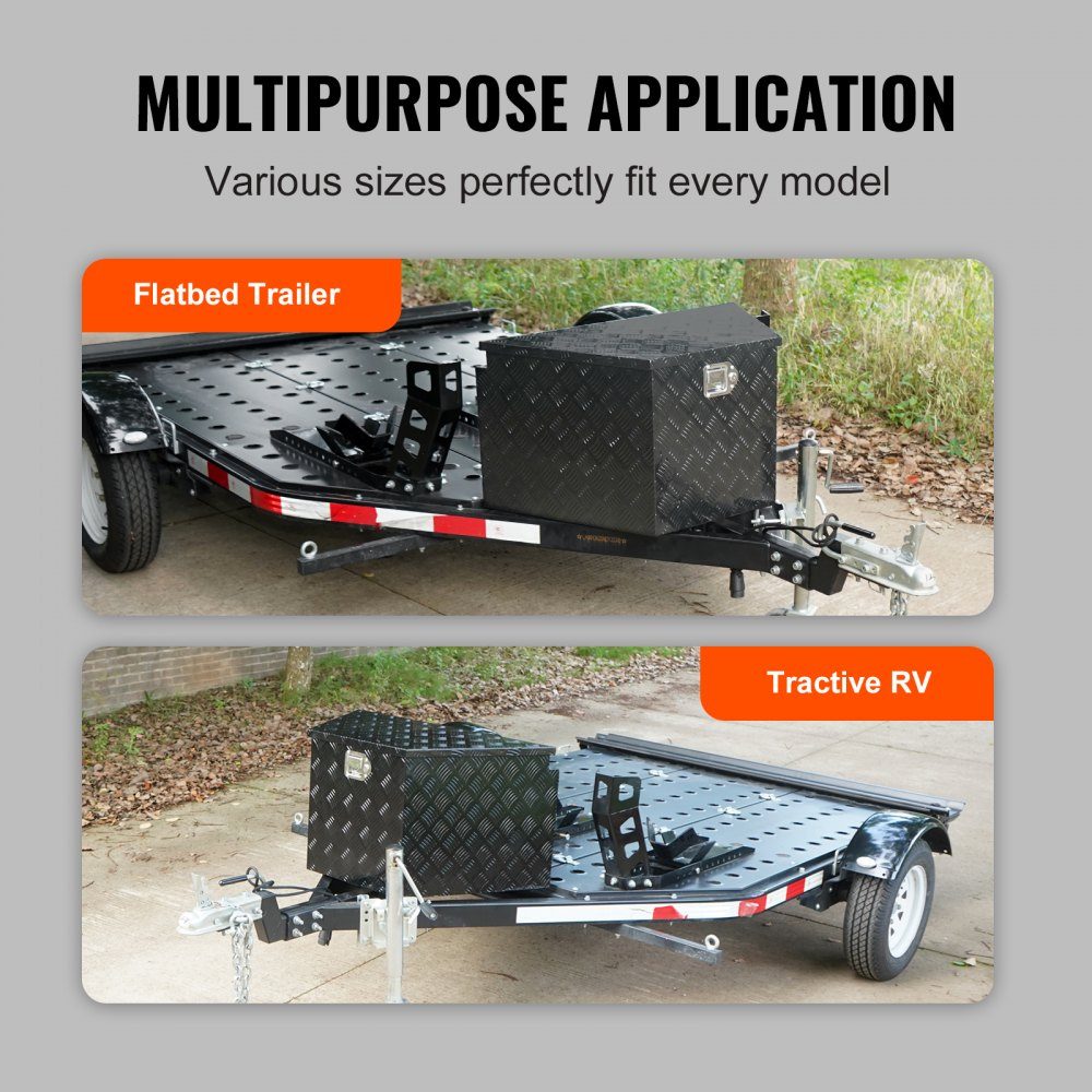 Trailer Tongue Box Trailer Tool Box 990x419x305mm Aluminum Alloy Trailer Box Storage with Lock and Key Trailer Tongue Tool Box for RV etc
