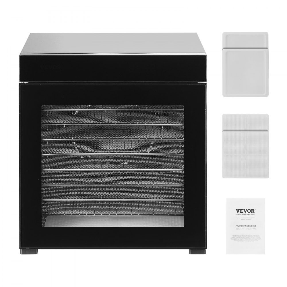 Déshydrateur Déshydrateur 10 bols en acier inoxydable, séchoir électrique 1000 W avec température réglable, lyophilisateur pour viande séchée, viande, fruits, légumes, herbes, friandises pour chiens – Réf. HT-23699
