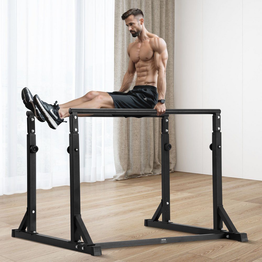 Dip Bar Heavy Duty Dip Stand Station Adjustable up to 800lbs Fitness Workout Dip Bar Station Stabilizer Parallette Push Up Stand Bars for Home Gym Strength Training