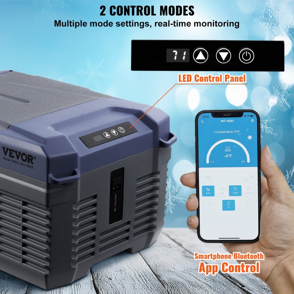 Car Refrigerator, 12V Car Fridge, Portable 9L Single Zone Freezer, Adjustable Range from -4℉ to 68℉, 12/24V DC und 100-240-V-AC- Compressor Cooler for Outdoor, Camping, RV