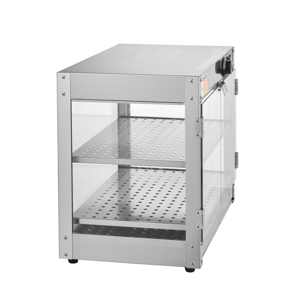 Chauffe-plats commercial à 2 étages, chauffe-plats 800 W avec lumière pour améliorer la présentation des aliments, contrôle de la température de 30 °C à 85 °C, grande capacité de 58 L pour hamburger, pizza, pain, poulet frit Chauffe-plats commercial à 2 étages, chauffe-plats 800 W avec lumière pour améliorer la présentation des aliments, contrôle de la température de 30 °C à 85 °C, grande capacité de 58 L pour hamburger, pizza, pain, poulet frit
