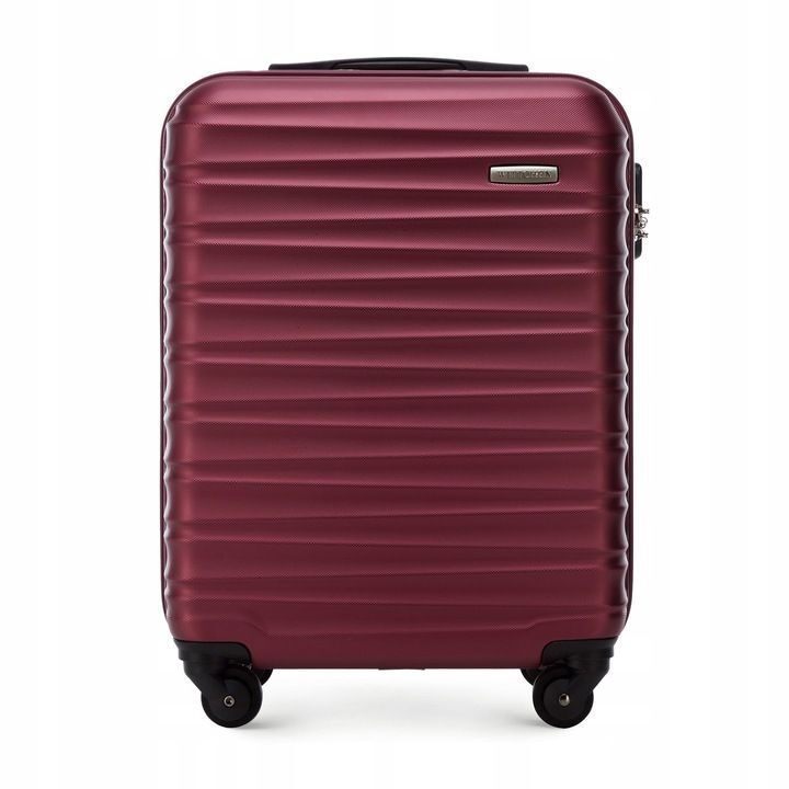 Premium Koffer Reisekoffer Bordkoffer mit Rippen ABS-Kunststoff 34l dunkelrot