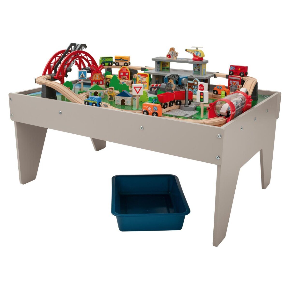 Table de jeu train en bois LUPILU®, 100 pièces