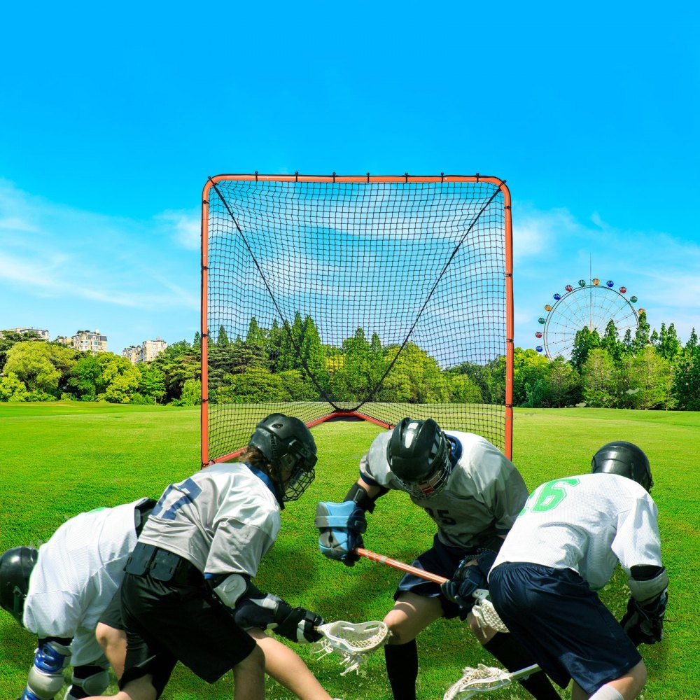Lacrosse Goal, 6' x 6' Lacrosse Net, Foldable Portable Backyard Lacrosse Training Equipment, Steel Frame Training Net, Quick and Easy to Set Up Lacrosse Goal, Perfect for Training