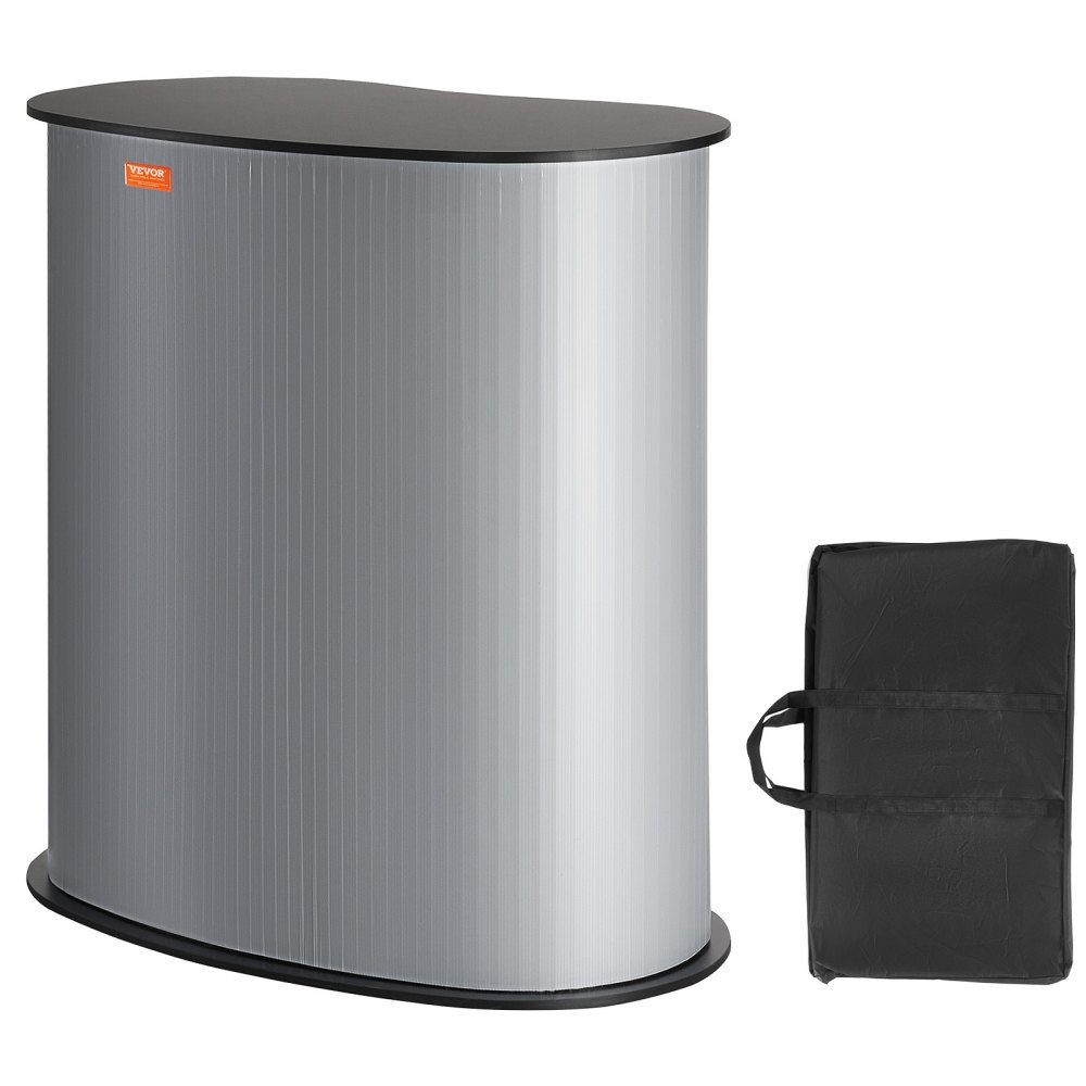 Portable Trade Show Counter, Trade Show Counter, 90x49x94cm Trade Show Stand, Exhibition Counter Stand, Foldable Promotion Retail Standing Table, Pop Up Podium with Storage Compartment, Carry Bag