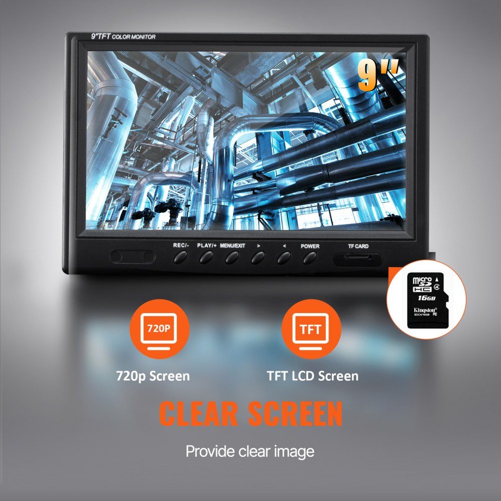 Sewer Camera 50m 23cm Screen Pipe Inspection Camera with DVR Function IP68-Kamera with 12 Adjustable LEDs with a 16GB SD Card for Sewer Pipe Home Sewer Pipe
