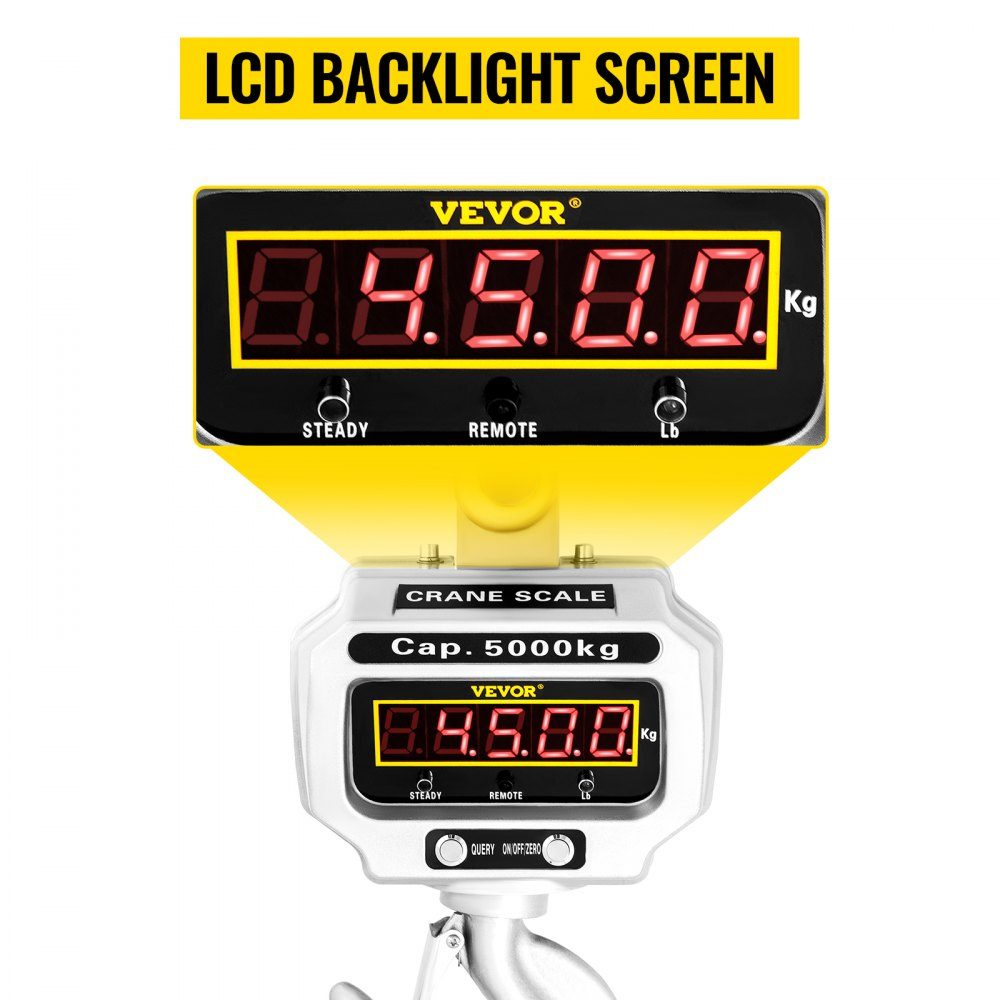 Digital Play Scale 5000kg High Accuracy Digital Hanging Scale Electronic Crane Scale Hanging Scale Digital Hook Mini Portable Hanging Scale with LCD Display for Travel Suitcase Fishing
