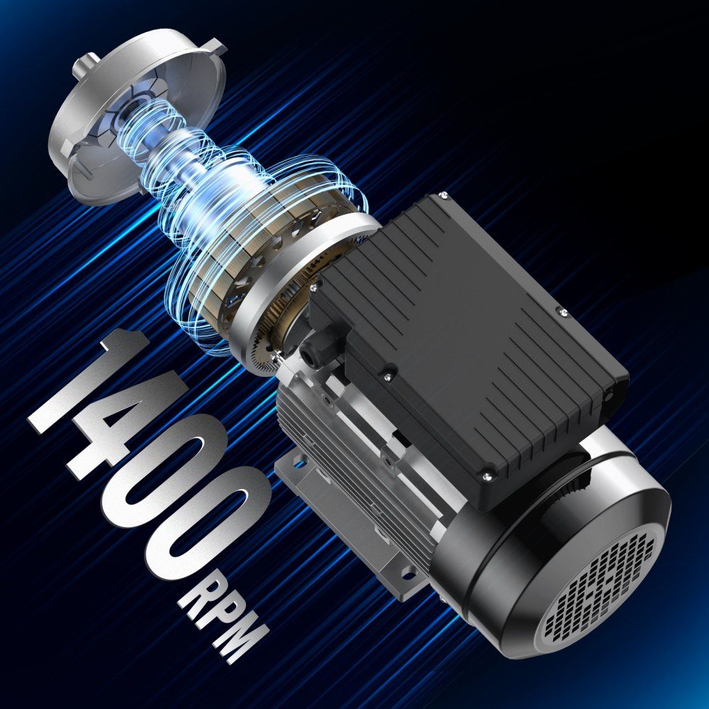 0,55 kW Elektromotor 1400 U/min AC 220–240 V 4,5 A 80 B34 Rahmen Luftkompressormotor einphasig 19 mm Keilwelle Rechts-/Linksdrehung für landwirtschaftliche Maschinen und allgemeine Geräte
