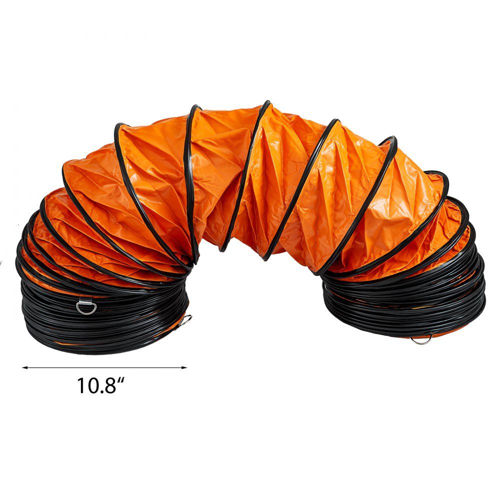 Tuyau flexible en PVC de 25 pieds, tuyau flexible en PVC, tuyau d'échappement de ventilateur portable industriel, tuyau robuste pour ventilateur d'extraction de 250 mm