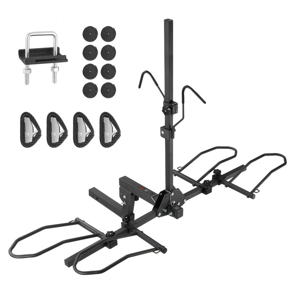 Trekhaak Fietsenrek, 2 fietsenplatformstijl, 73kg laadvermogen, Fietsenrekkoppeling voor 50,8 mm ontvanger, Opvouwbaar fietsenrek voor auto, SUV, vrachtwagen enz. Trekhaak Fietsenrek, 2 fietsenplatformstijl, 73kg laadvermogen, Fietsenrekkoppeling voor 50,8 mm ontvanger, Opvouwbaar fietsenrek voor auto, SUV, vrachtwagen enz.