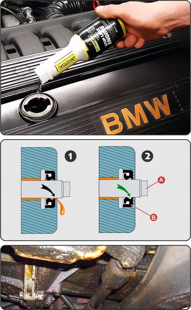 XADO Stop Leak Engine beseitigt Motorlecks und macht die Dichtungen flexibler. Ölzusatz