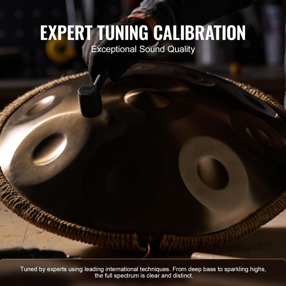 Handpan, 55cm, 12 Notes, D Minor Hand Drum, Drum Instrument with Mallets, 440Hz Handpan Stand and Carry Bag, Healing Steel Sound Drum, Percussion Instruments for Adults and Beginners