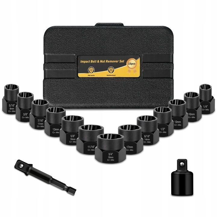 Socket wrench nut for damaged, machined screws or nuts