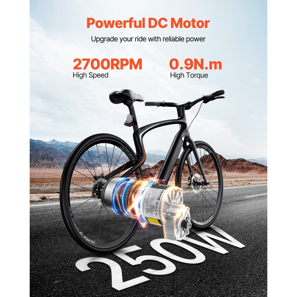 250W Electric DC Motor Kit, Powerful Electric Motor - 24V 2700RPM Brushed Motor with Upgraded Speed ​​Controller, Throttle Grip Kit for Go Karts, E-Bike Motorcycle Scooter