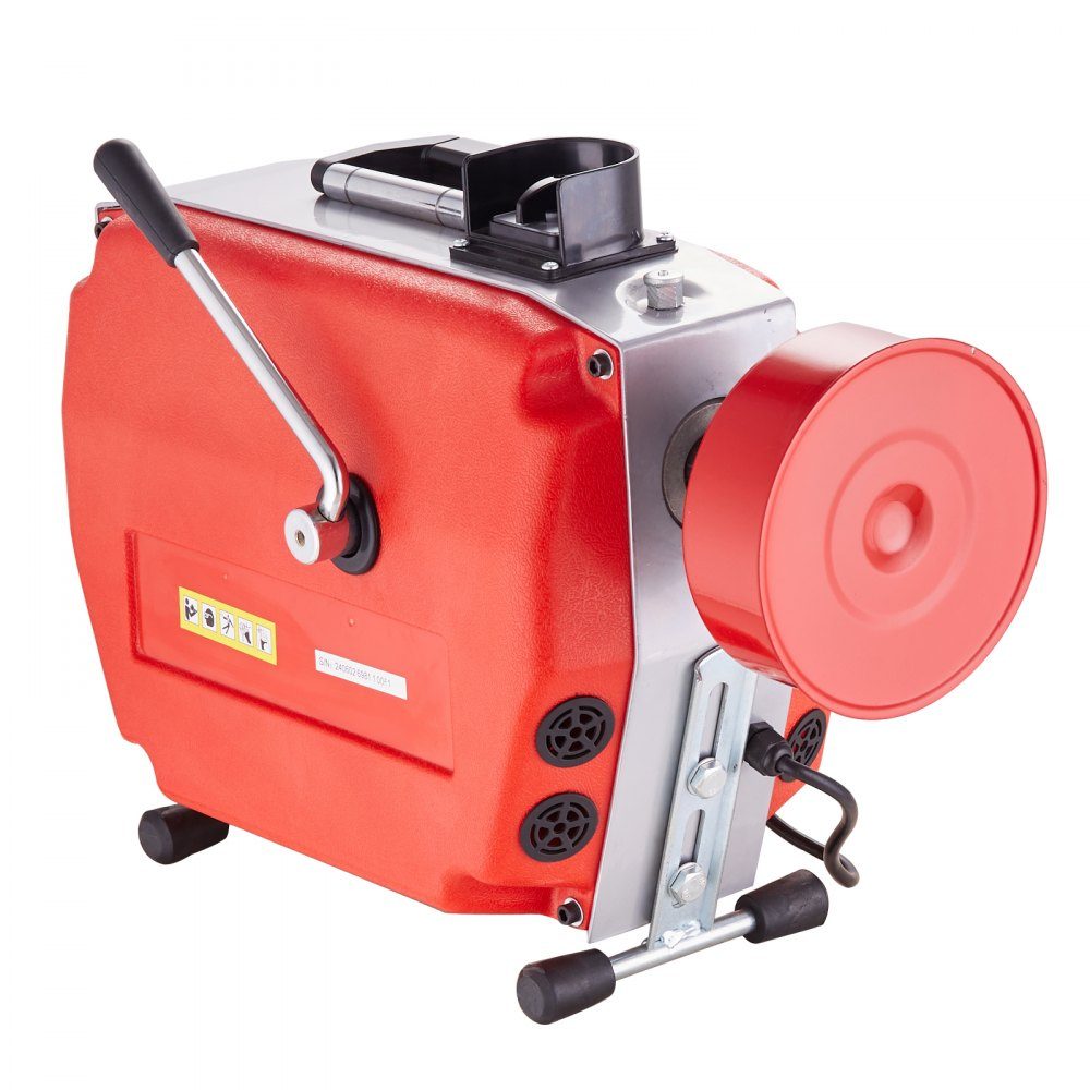 120ft x 7/8" Pipe Cleaning Machine, 420W Electric Pipe Cleaning Cable with Manual Feed - with 6 cutters, 2 steel cables (120ft x 7/8" and 18ft x 3/8") and CW/CCW control for 1.9" to 6" pipes