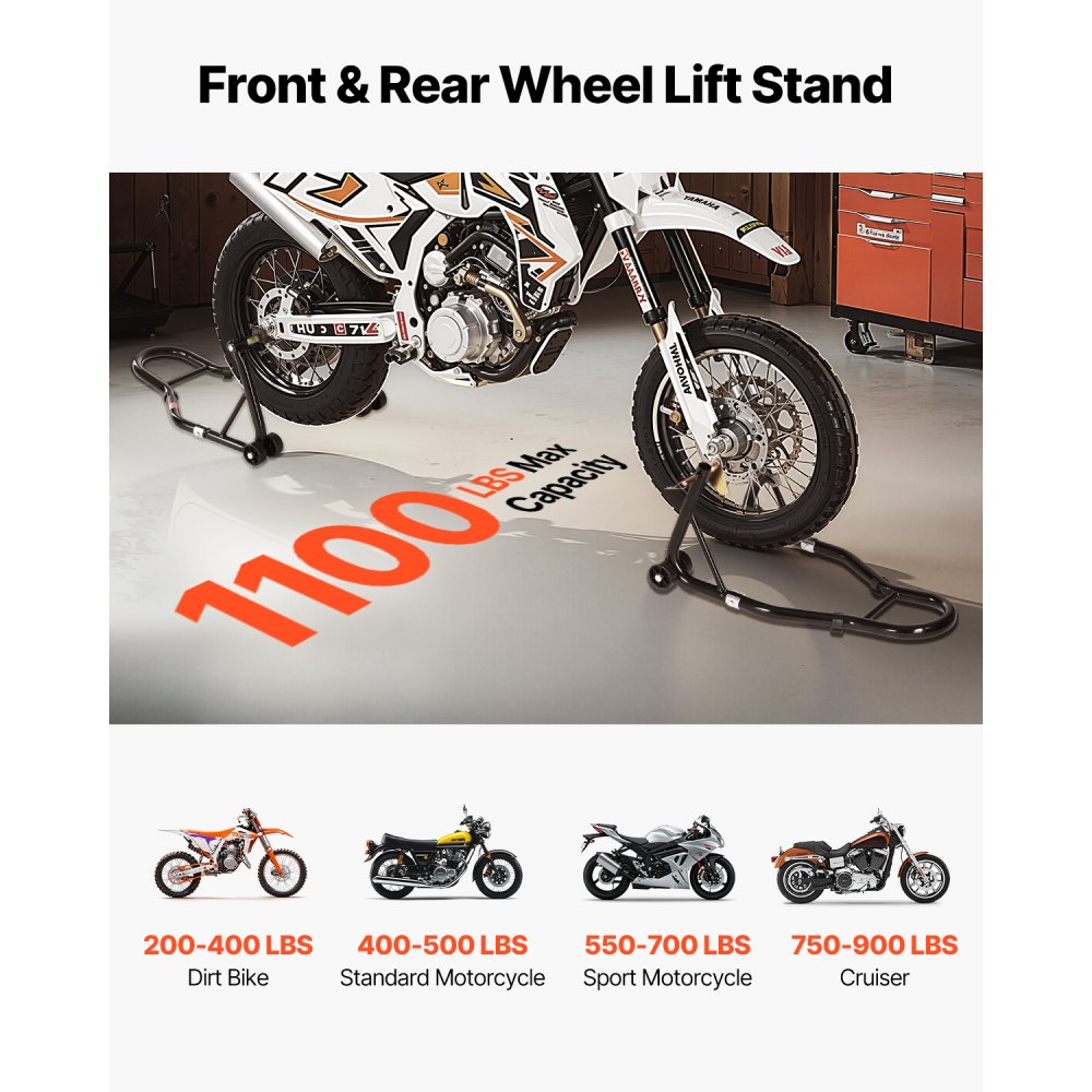 Motorrad-Ständer-Lift vorne und hinten, 50 kg schwerer Vorderrad-Doppelgabelständer, Hinterrad-U+L-Gabelschwingen-Spulenständer, Motorrad-Wagenheber für die meisten Motorräder Motorrad-Ständer-Lift vorne und hinten, 50 kg schwerer Vorderrad-Doppelgabelständer, Hinterrad-U+L-Gabelschwingen-Spulenständer, Motorrad-Wagenheber für die meisten Motorräder