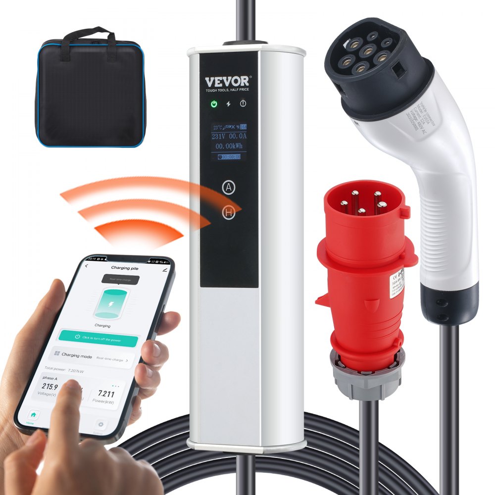 Câble de recharge EV de type 2 pour véhicule électrique Chargeur 32A avec wallbox CEE 32 prises 7,36kW (monophasé)/22kW (triphasé) Câble de recharge de 7,5m Station de recharge EV 4 niveaux de réglage du courant (16A/20A/24A/32A) Câble de recharge EV de type 2 pour véhicule électrique Chargeur 32A avec wallbox CEE 32 prises 7,36kW (monophasé)/22kW (triphasé) Câble de recharge de 7,5m Station de recharge EV 4 niveaux de réglage du courant (16A/20A/24A/32A)
