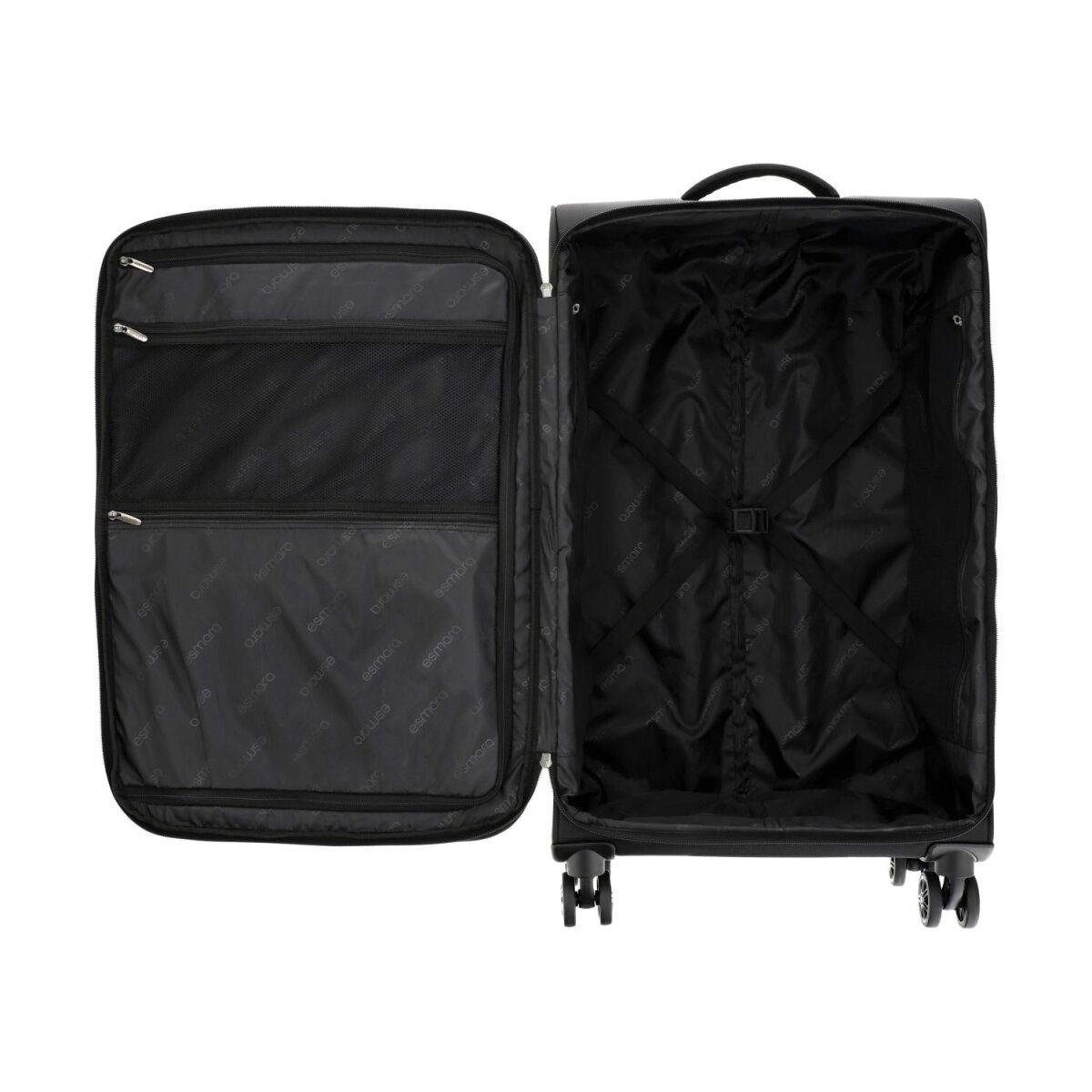 ESMARA® suitcase set, soft case, M and XL, 62/69 L und 96/108 L, expandable