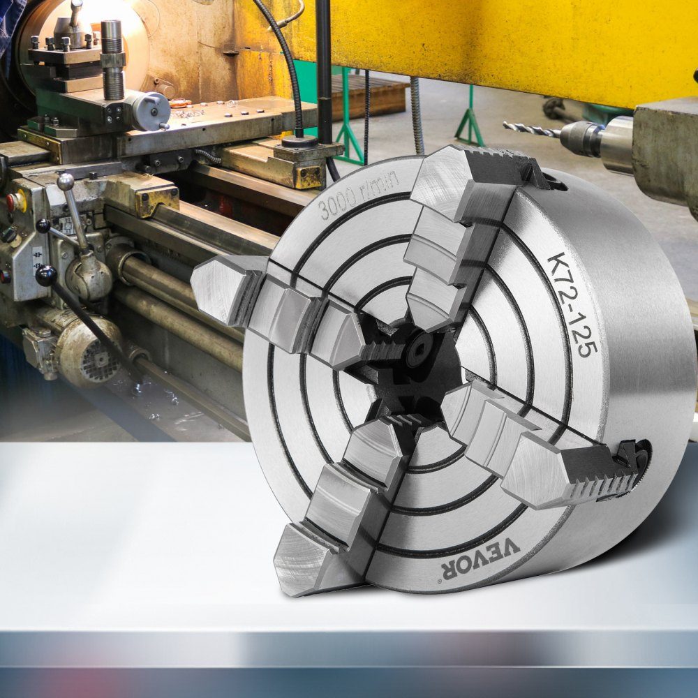 K72-125 Klauwplaat 5 "4 Kaak Klauwplaat Onafhankelijke Omkeerbare Kaak Metalen Klauwplaat Draaibank Accessoires voor Draaibanken