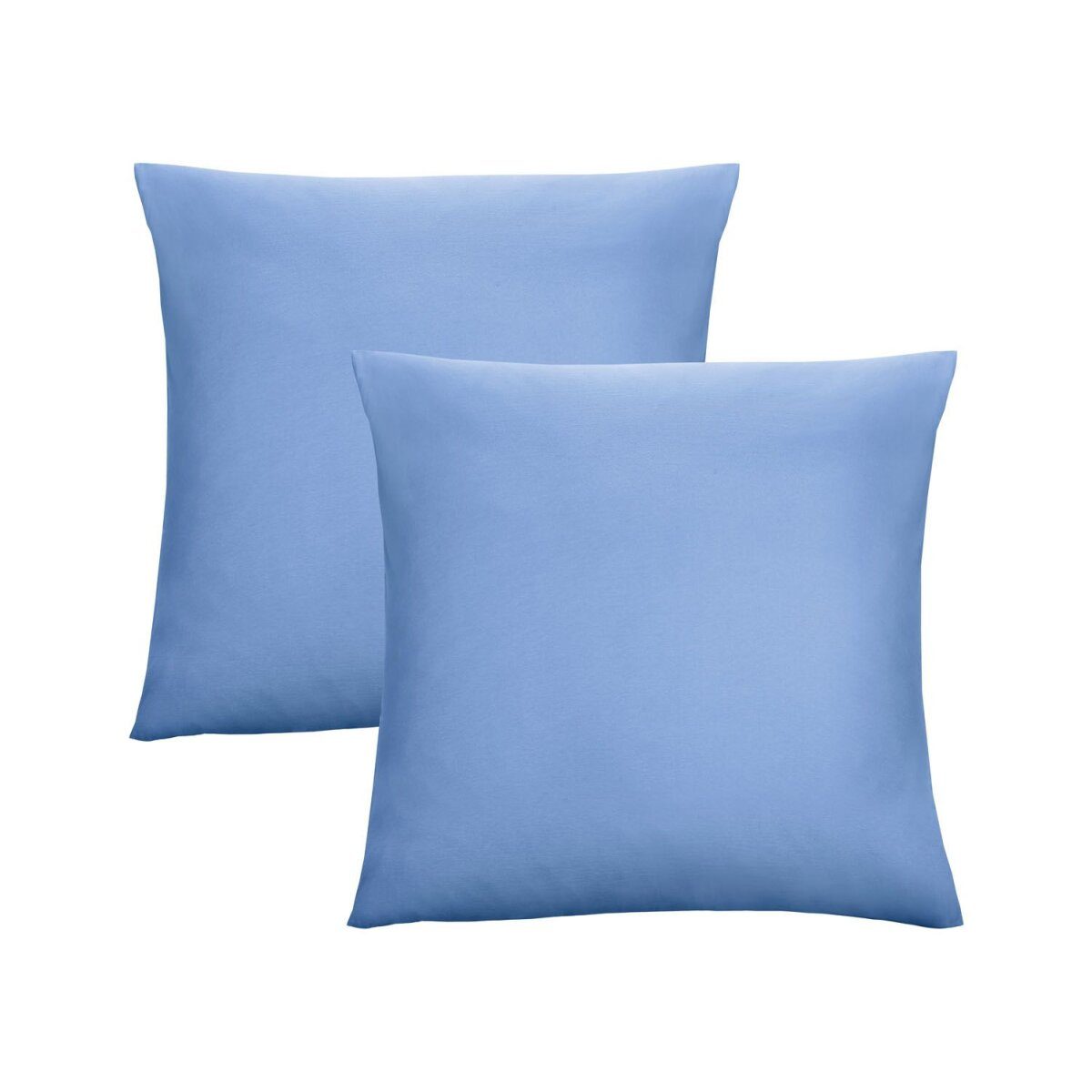 Biberna fine jersey cushion cover, double pack (blue, 80x80)