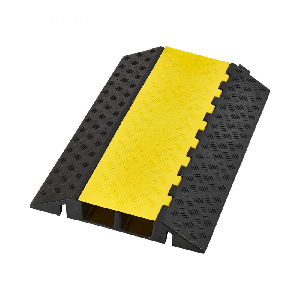 950 mm kabelbrug 9979 kg 2 kanalen (100 x 75 mm) rubberen overloopbeveiliging struikelbeveiliging vloerafdekkingen voor gebieden met hoge drempels thuiskantoor magazijn pak van 1