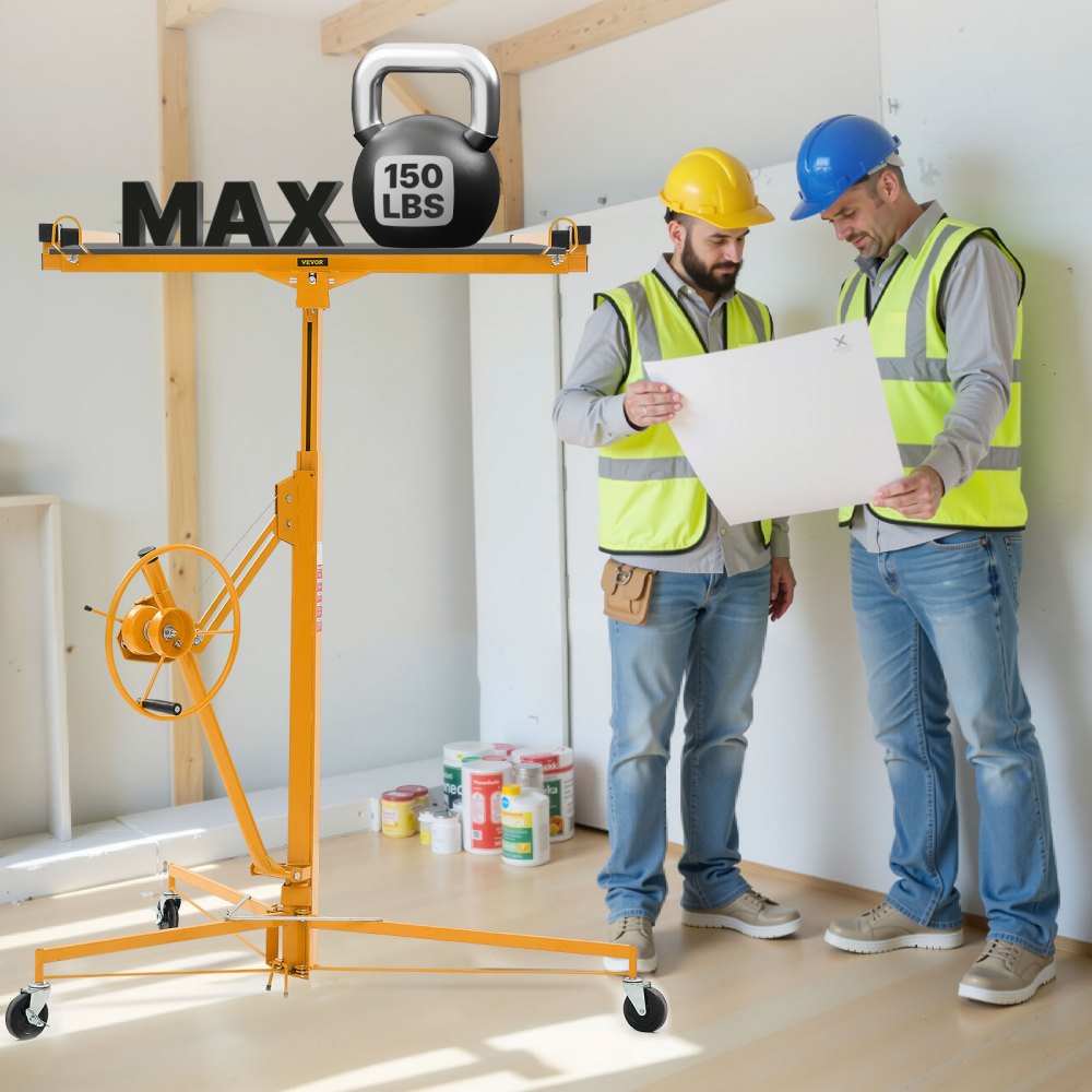 Plattenheber bis max. 68 kg, 3353 mm Höhe, Gipskartonheber mit verstellbarem Teleskoparm, Gipskarton, Trockenbauheber, Plattenheber, Hebezeug, Werkzeug, für Decken- und Wandmontage (gelb) Plattenheber bis max. 68 kg, 3353 mm Höhe, Gipskartonheber mit verstellbarem Teleskoparm, Gipskarton, Trockenbauheber, Plattenheber, Hebezeug, Werkzeug, für Decken- und Wandmontage (gelb)