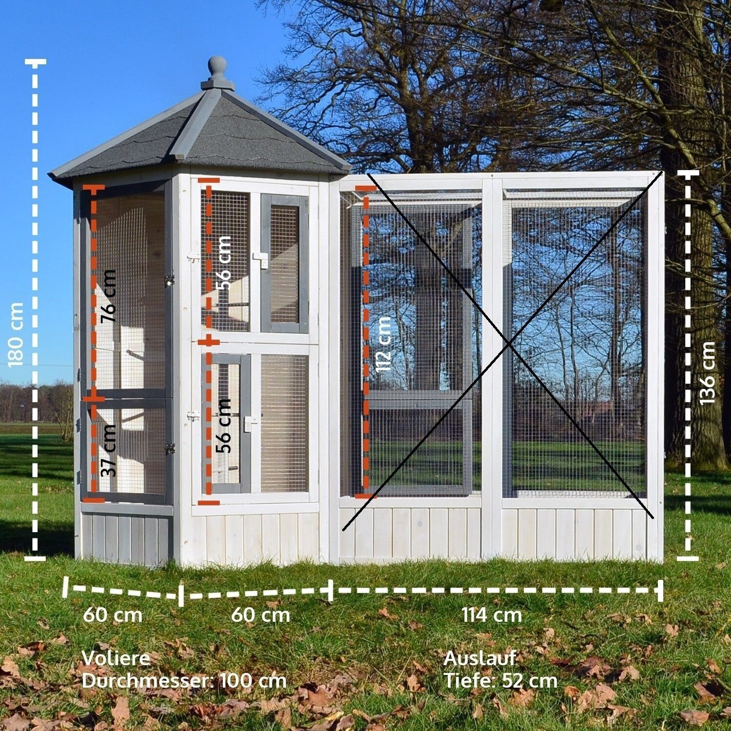 Deluxe Vogelvoliere, Vogelkäfig, Vogelhaus, Vogelkäfig