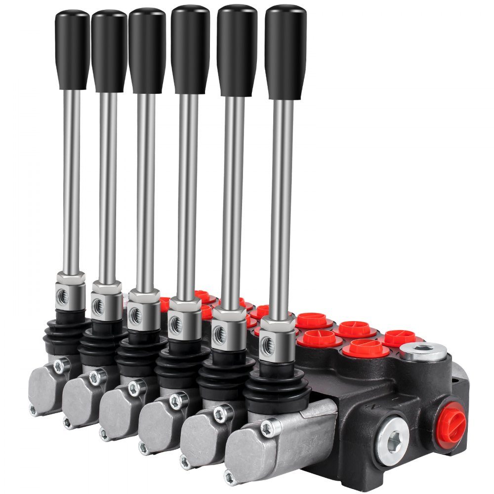 Hydraulic directional control valve, 6 spool hydraulic spool valve, 11 GPM hydraulic loader valve, 3600 PSI directional control valve, hydraulic valves and controls for tractors, loader tanks