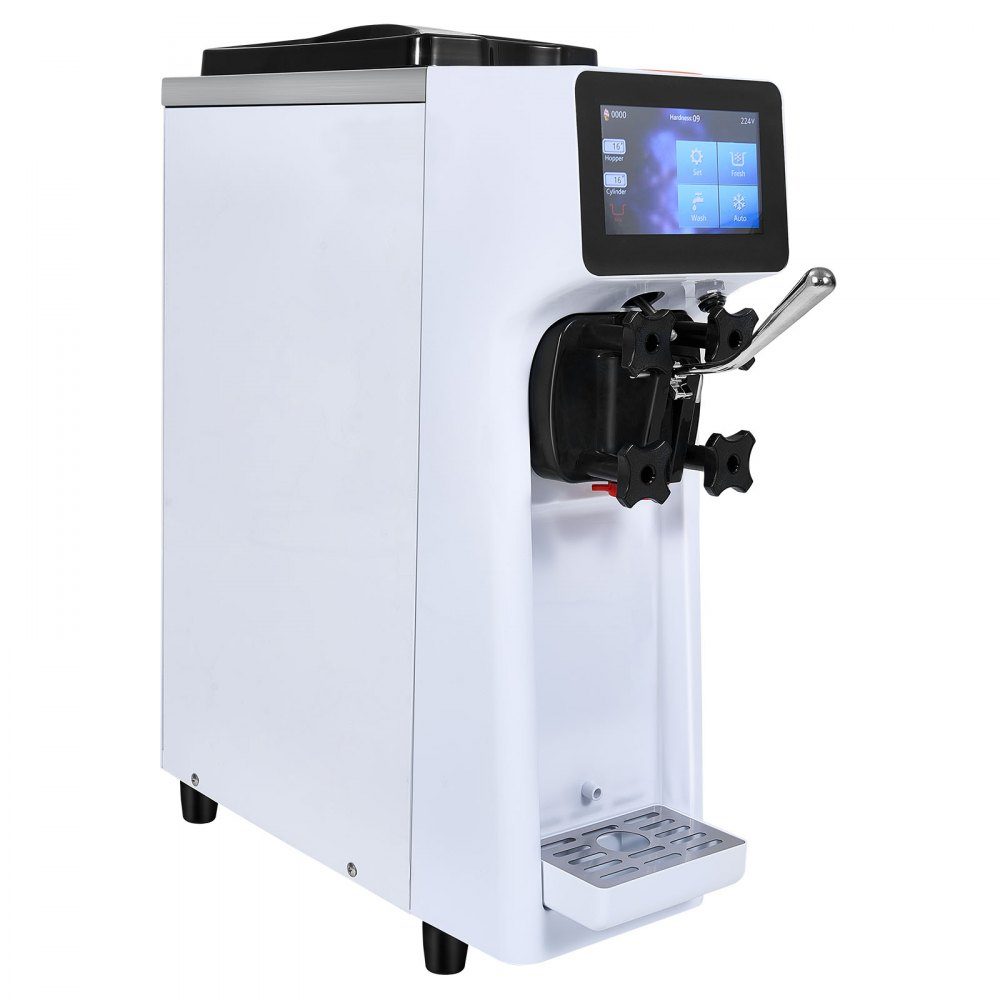 Machine à glace professionnelle, débit 10 l/h, machine à glace molle, saveur unique, plan de travail, trémie 4 l, cylindre 1,6 l, écran tactile, nettoyage automatique, snack-bars pré-refroidissement