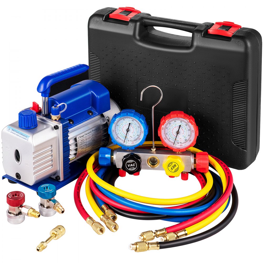 Zestaw pompy próżniowej z pompą próżniową AC 4,8 CFM 5PA 0-800 PSI HVAC z obudową Zestaw pompy próżniowej z pompą próżniową AC 4,8 CFM 5PA 0-800 PSI HVAC z obudową