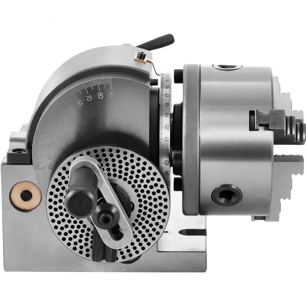 Dividing head with jaw chuck MK2, rotary table with indexing center height 100 mm, dividing head 23 kg, rotary table with plates, a strong support for the machined workpiece