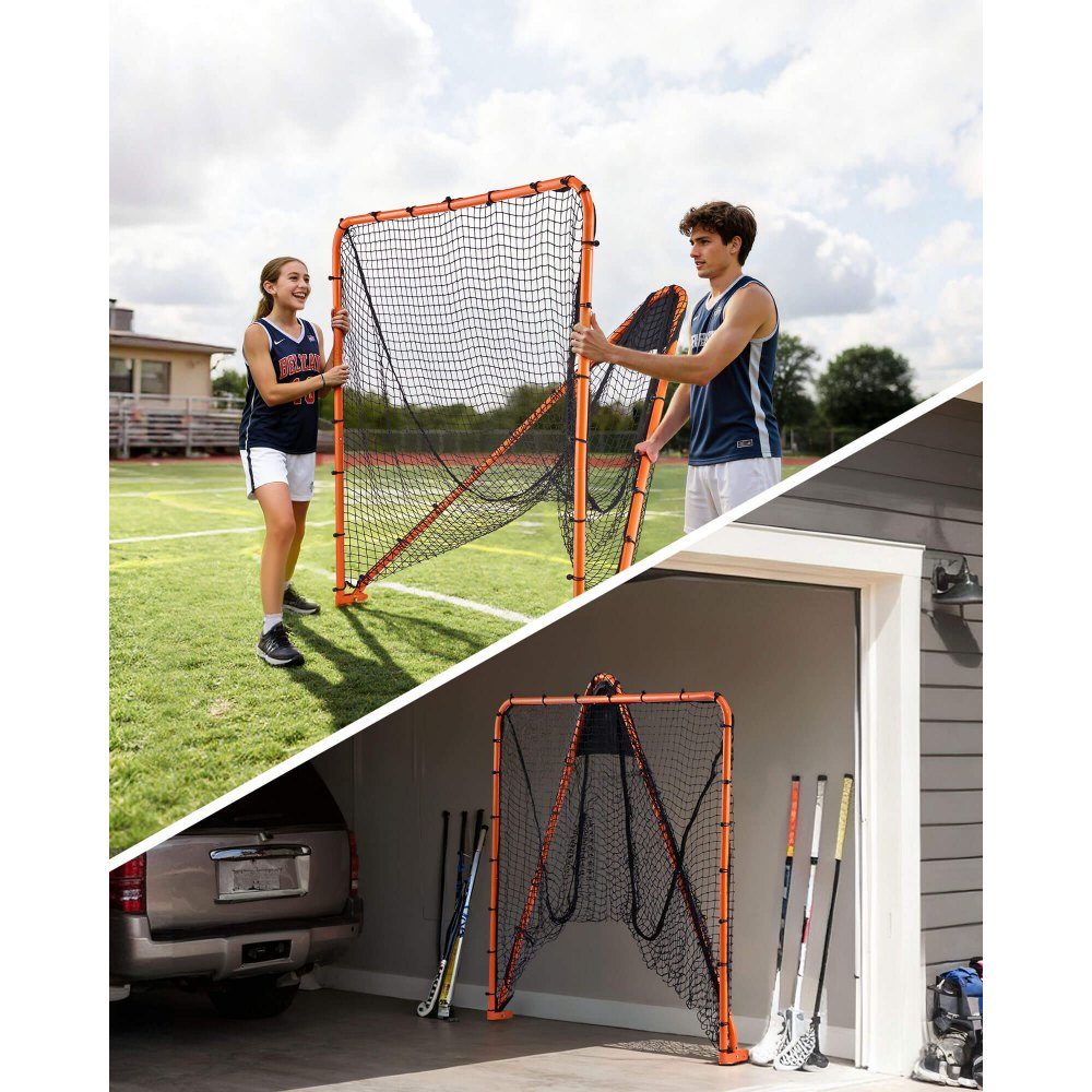 Lacrosse Goal, 6' x 6' Lacrosse Net, Foldable Portable Backyard Lacrosse Training Equipment, Steel Frame Training Net, Quick and Easy to Set Up Lacrosse Goal, Perfect for Training
