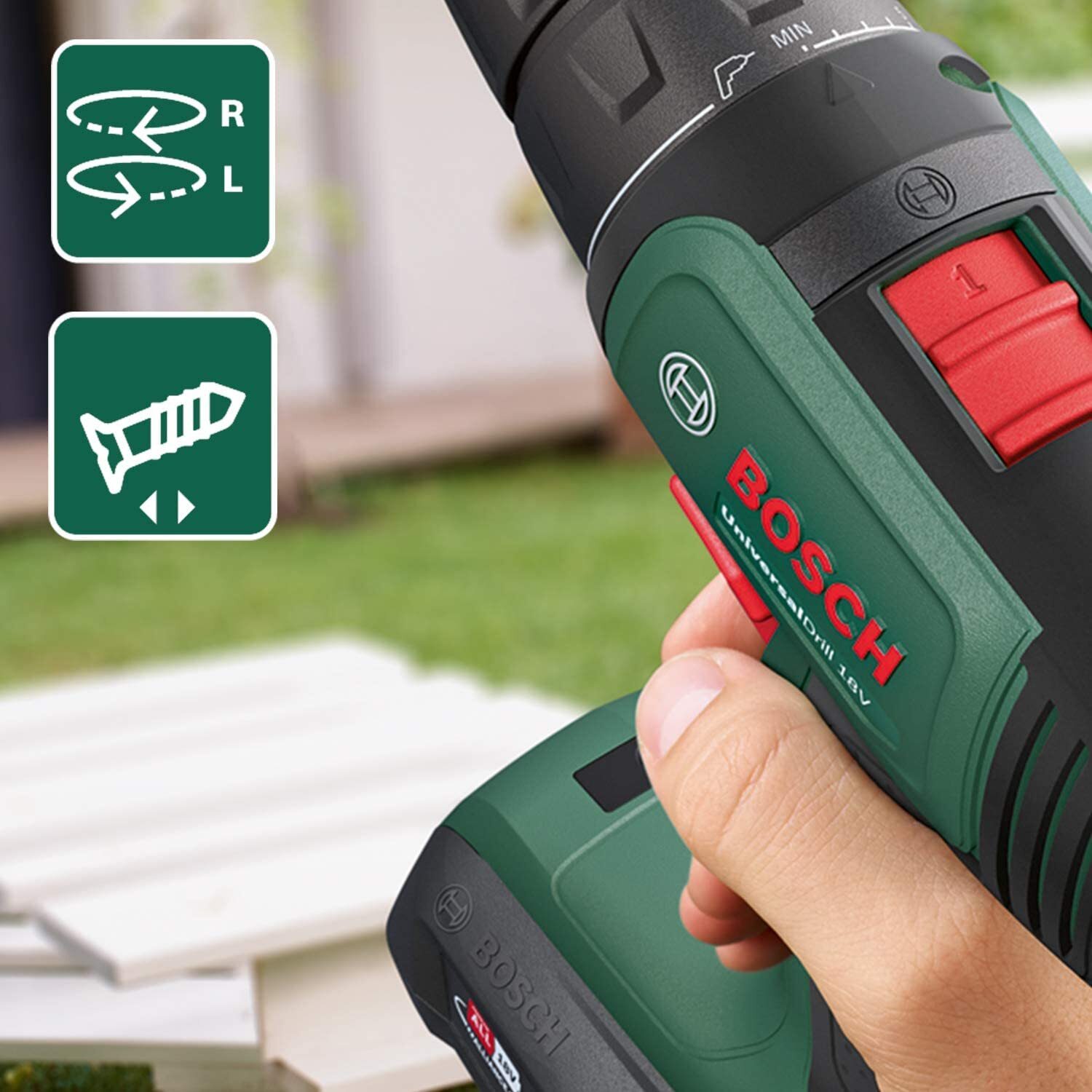 Bosch Set Akku-Zweigang-Bohrschrauber UniversalDrill 18V mit 1x Akku-Ladegerät