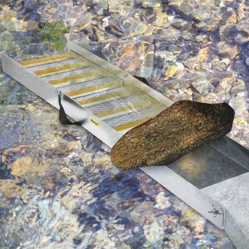Faltbarer Schließkasten aus Aluminiumlegierung, kompakte 50-Zoll-Schließkästen für Gold, leichte Goldschlossausrüstung, tragbare Schließkästen mit Bergmannsmoos, Fluss, Bach usw