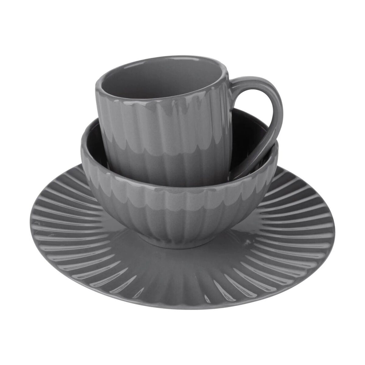 LIVARNO HOME 18-Piece aardewerk serviesset (grijs) – Artikelnr. HT-19569