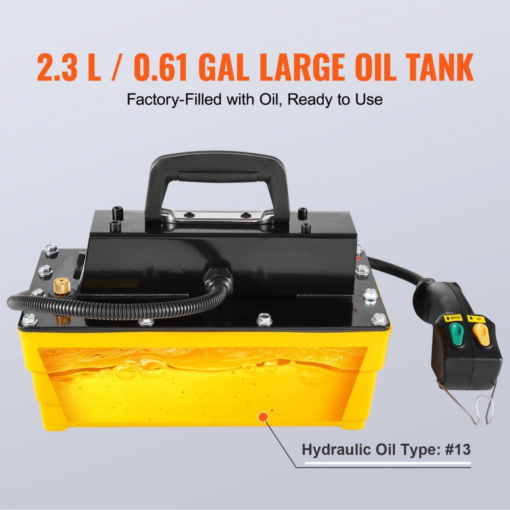 Pneumatyczna pompa hydrauliczna 10 000 PSI, pojemnik 2,3 l, wylot NPT 3/8 cala, wlot NPT 1/4 cala, pneumatyczna pompa hydrauliczna z tworzywa sztucznego ze zdalnym sterowaniem, do maszyn z ramą samochodową i pras hydraulicznych