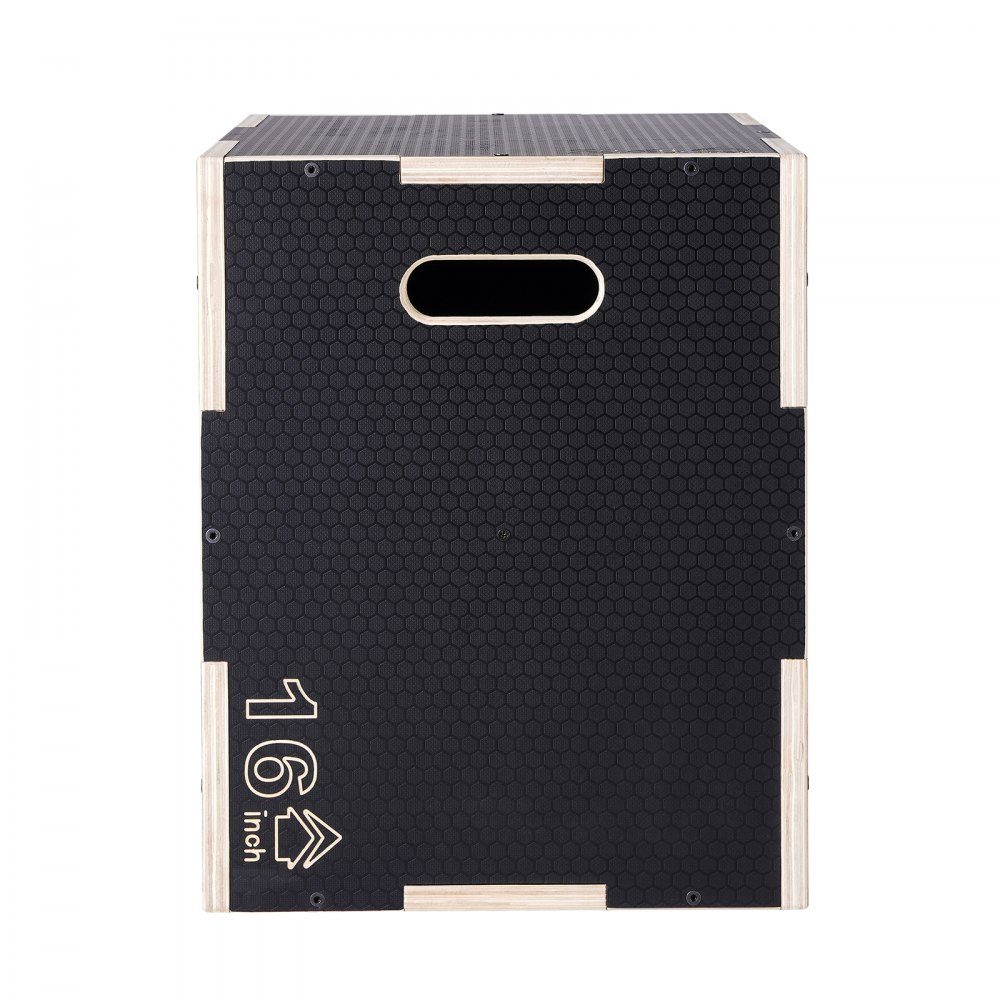 3 in 1 Plyometric Jump Box 24/20/16 Inch Plyo Box, Jump Box Jump Box 204kg Load Capacity, Fitness Exercise Step Up Box for Home Training, Jump Strength Training, Black, Height Adjustable