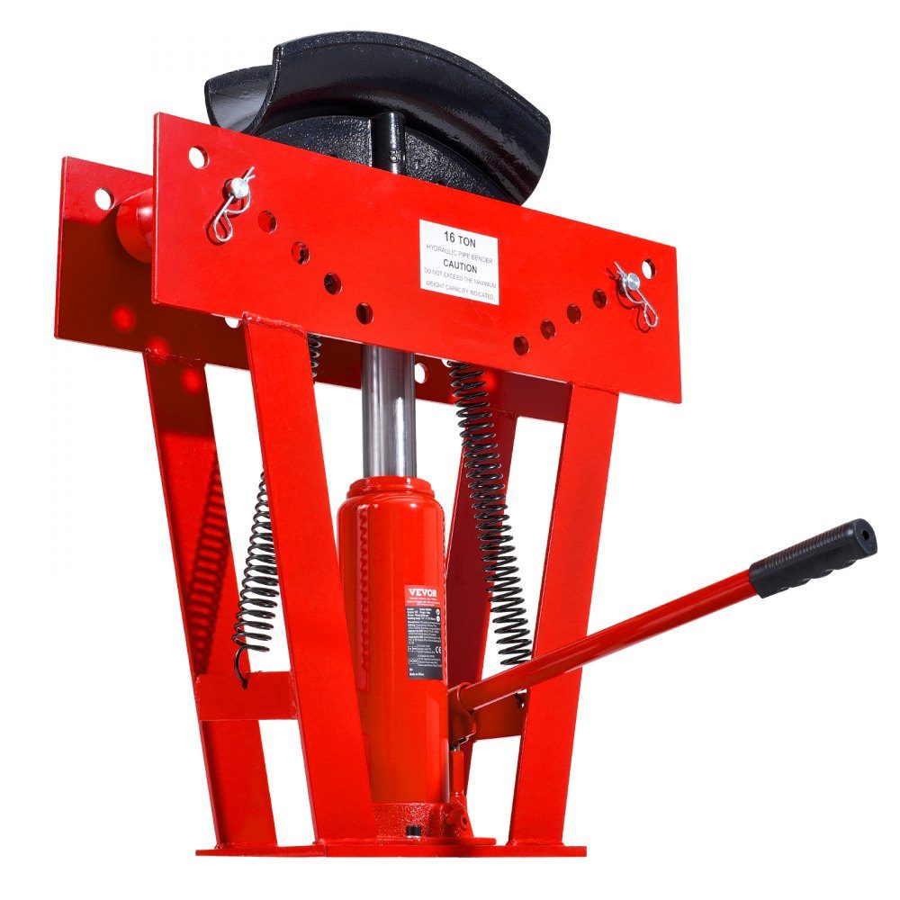 Hydraulischer Rohrbieger, 16-Tonnen-Rohrbieger, Rohrbieger mit 8 Matrizen (1/2, 3/4, 1, 1-1/4, 1-1/2, 2, 2,5, 3 Zoll), 90–180° verstellbare Rollen zum Biegen verschiedener Metallarten