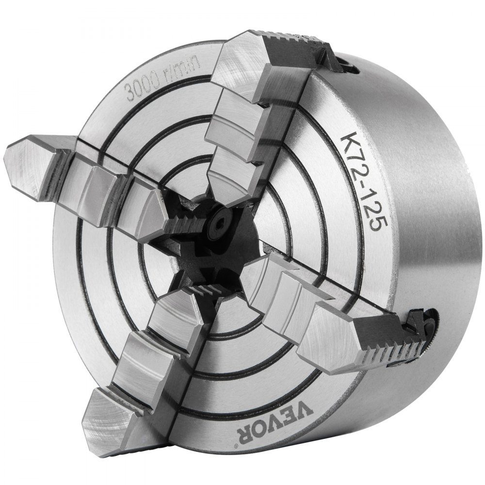 K72-125 Klauwplaat 5 "4 Kaak Klauwplaat Onafhankelijke Omkeerbare Kaak Metalen Klauwplaat Draaibank Accessoires voor Draaibanken