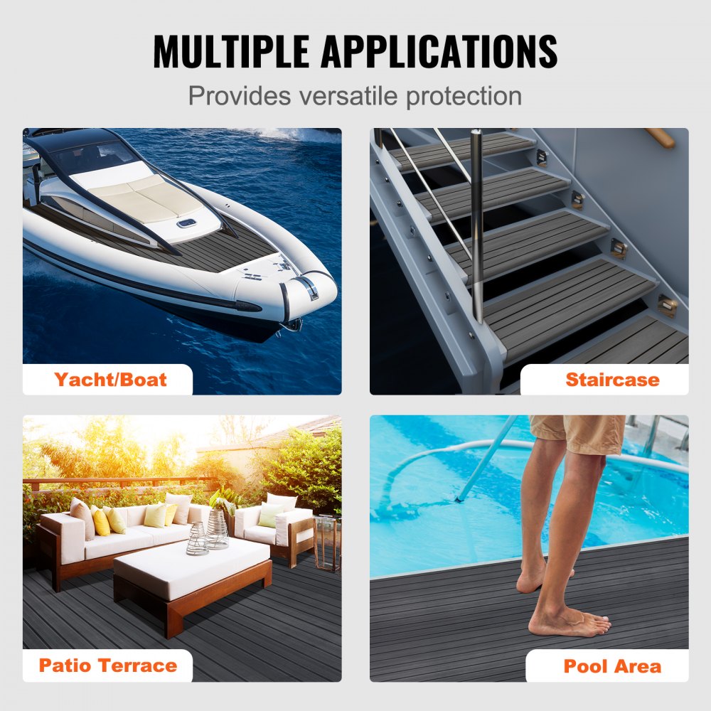 Plancher de bateau en mousse EVA pour pont de bateau, 2400 x 600 x 6 mm, antidérapant, auto-adhésif, 14 400 cm², tapis marin pour bateaux, yachts, pontons, ponts de kayak Plancher de bateau en mousse EVA pour pont de bateau, 2400 x 600 x 6 mm, antidérapant, auto-adhésif, 14 400 cm², tapis marin pour bateaux, yachts, pontons, ponts de kayak