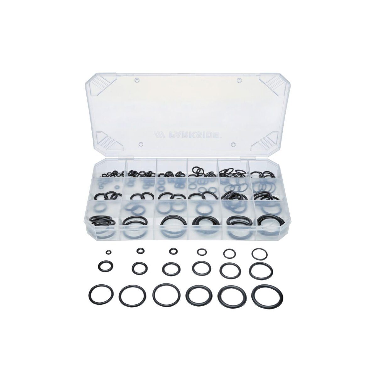 PARKSIDE® haak en oog / krimpkous / blindklinknagel / afdichtring / slangklem / vleugelkop slangklem assortiment (afdichtingsset assortiment 140 stuks)