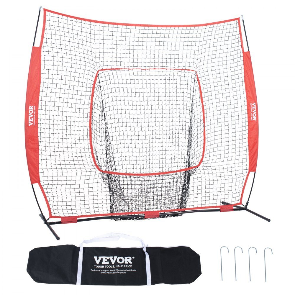 84" x 42" x 83" Baseball-Softball-Übungsnetz, Baseball-Pitching-Netz, Schlagen, Fangen, Pitching, Backstop-Trainingshilfen für Baseballausrüstung mit Bogenrahmen, Tragetasche und Schlagzone