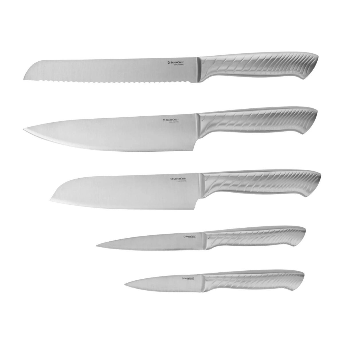 SILVERCREST® stainless steel knife set, 6 pieces. Brushed stainless steel