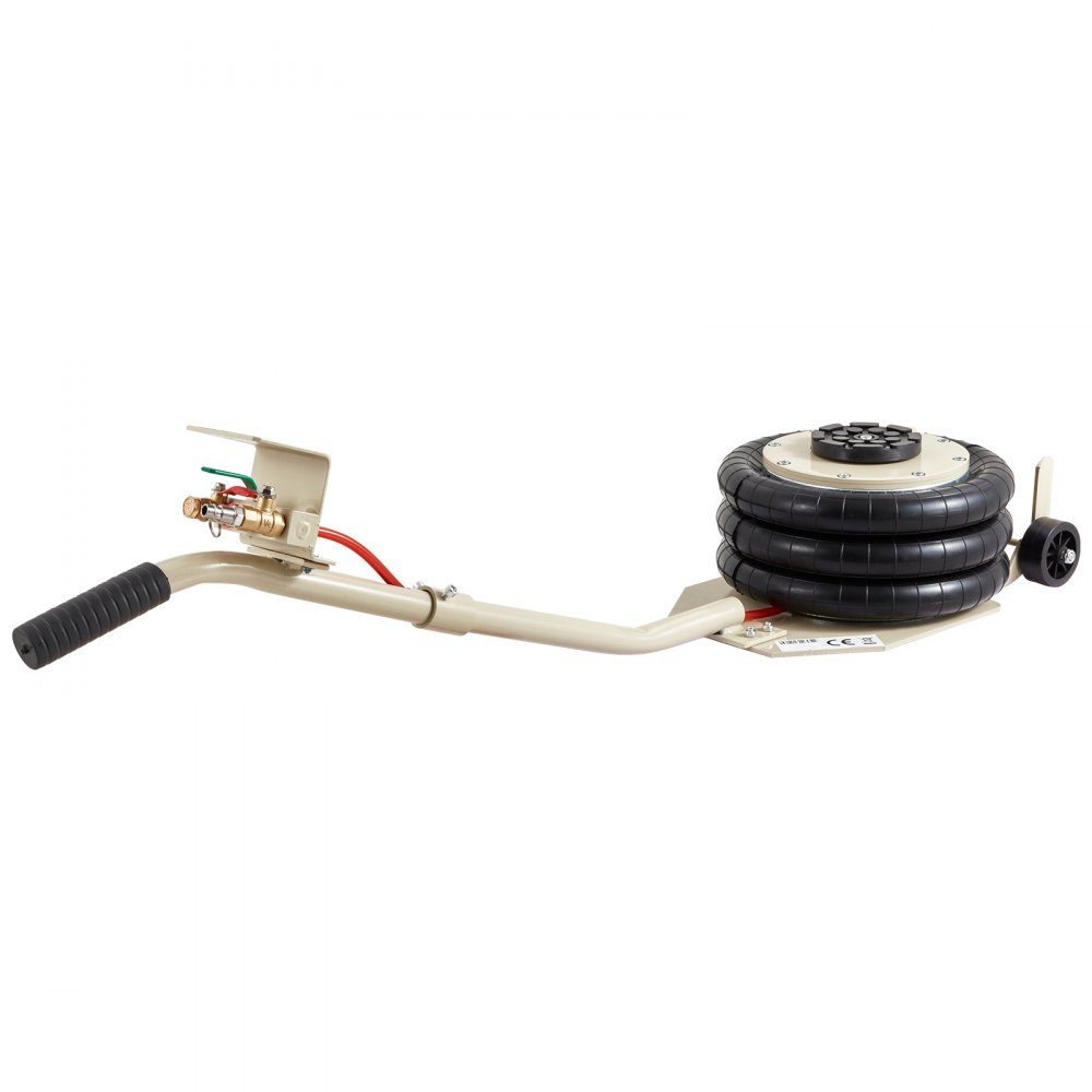 Pneumatischer Wagenheber, Luftheber, 3T, Weiß, Dreifachbeutel-Luftheber, 140–450 mm Hubhöhe, Airbag-Luftheber mit langem Griff, 5-Minuten-Hebeluftheber für SUV, LKW, Auto usw