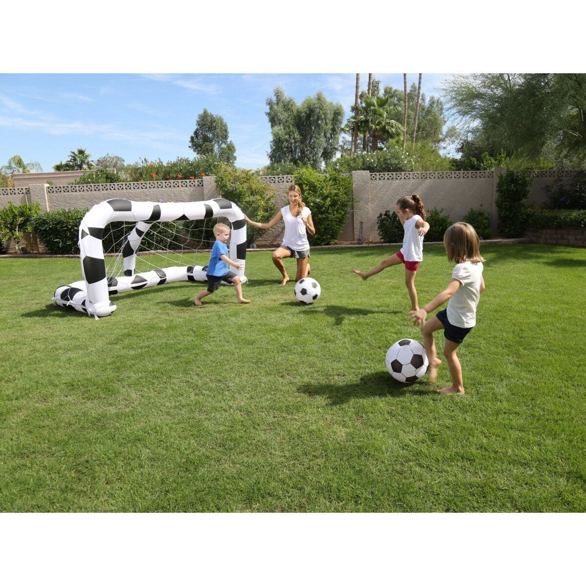 %SALE% Aufblasbares Fußballtor mit 2x Fußbällen