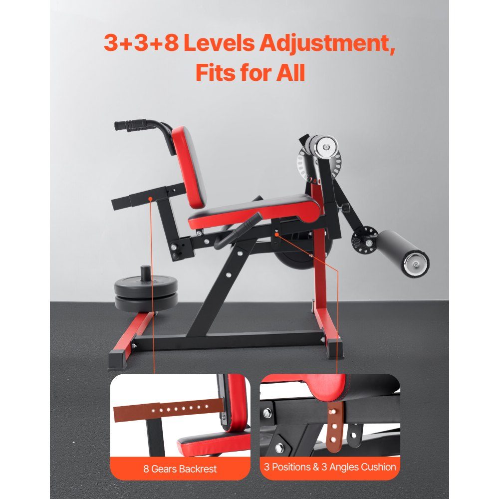 Leg Extension and Curl Machine, Seated Leg Twist Extension for Thighs, Adjustable Device for Special Lower Body Exercises, Home Gym Training Bench, 250kg Load Capacity