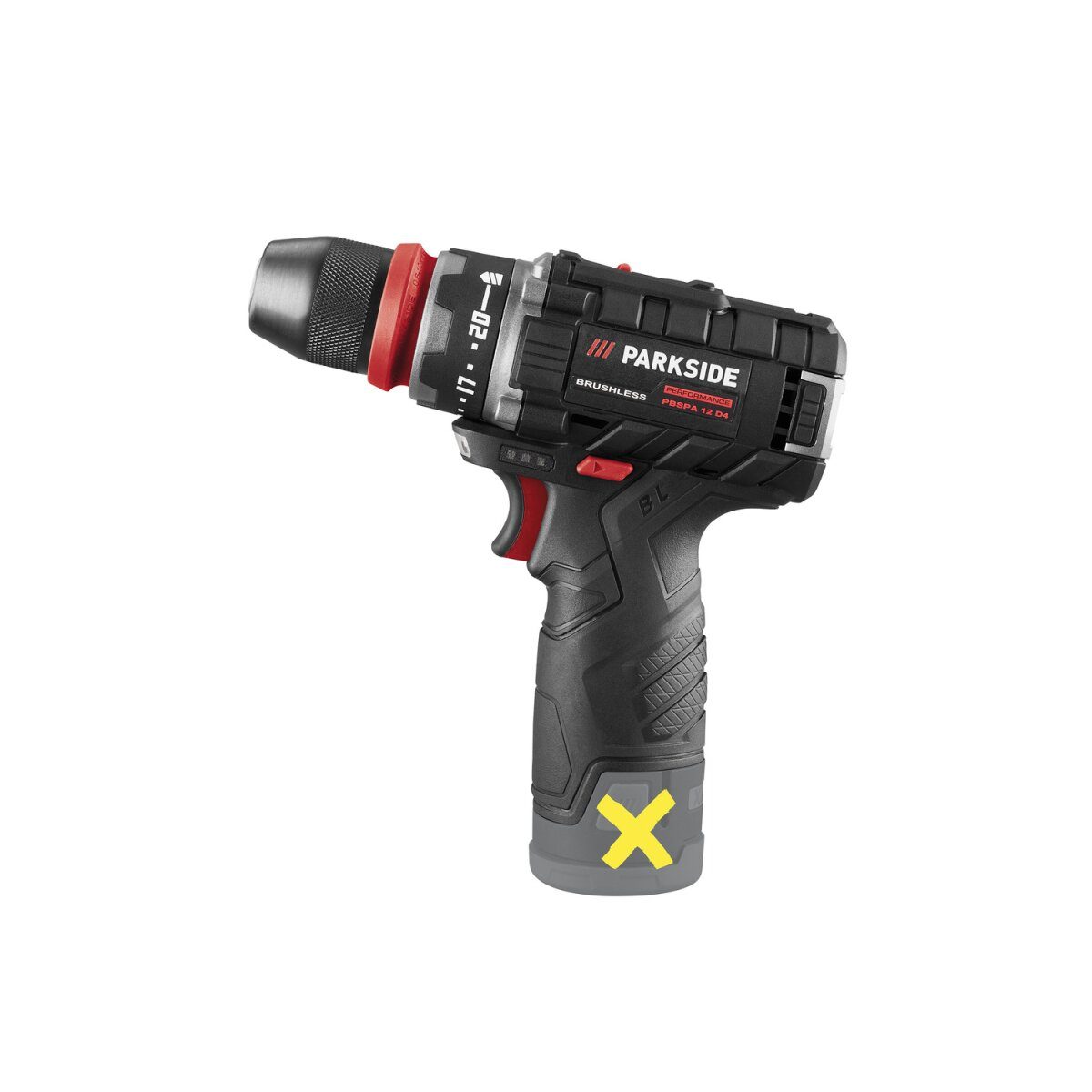 Perceuse-visseuse sans fil PARKSIDE PERFORMANCE® 12 V « PBSPA 12 D4 », sans batterie ni chargeur