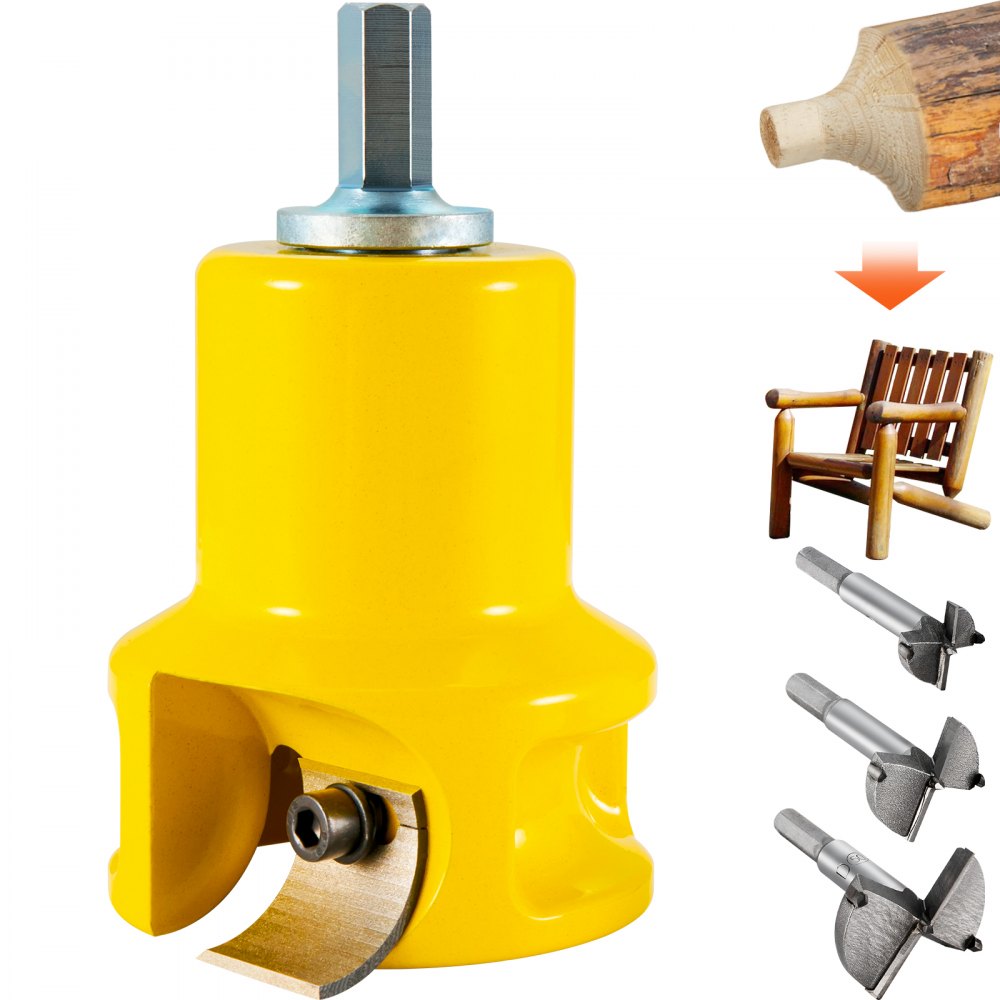 Fraise à tenons Forstner 38 mm, 4 lames Fraise à tenons Forstner Jeu de fraises à tenons pour lits de poutres, rampes de poutres, clôtures à poutres, tables à poutres, etc. Jeu de mèches Forstner jaune