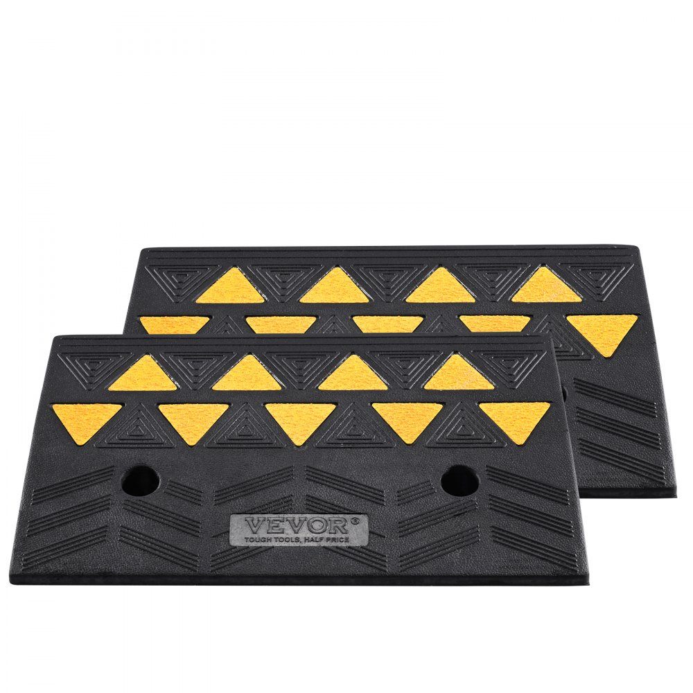 2 x Threshold Ramp, Solid Rubber Door Threshold Ramp, Maximum Load up to 15 Tons, Curb Ramp, 48.3 x 33 x 12.7 cm, Wheelchair Ramp, Access Ramp, Rubber Ramp, Ideal for Uneven Floors, Curbs