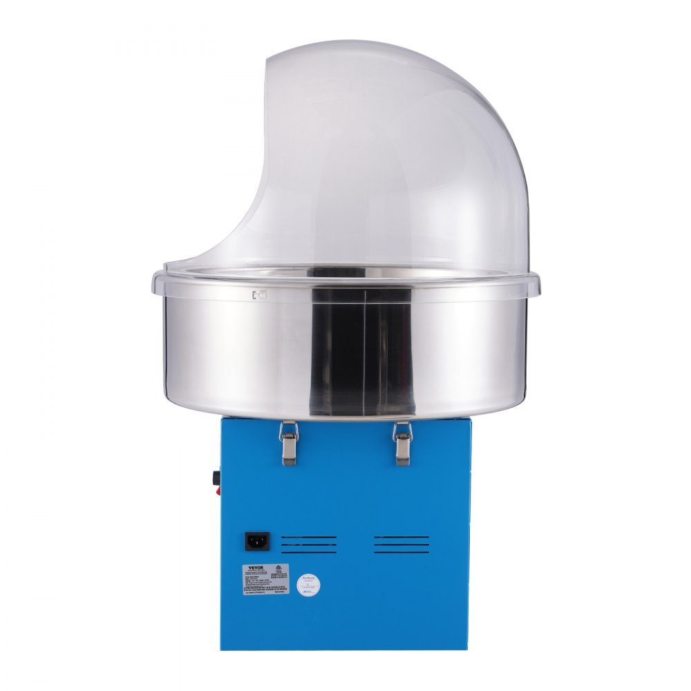 Elektrische Zuckerwattemaschine, 1 kW Zuckerwattemaschine, kommerzielle Zuckerwattemaschine mit Abdeckung, Edelstahlschüssel, Zuckerschaufel, Schublade, für Kindergeburtstage, Familienfeiern, Blau